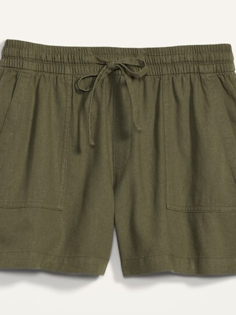 NWOT Old Navy Olive Drawstring Patch-Pocket Shorts